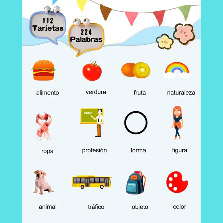 VERBAKIDS™ - Tarjetas Educativas en Español e Inglés + EBOOK REGALO